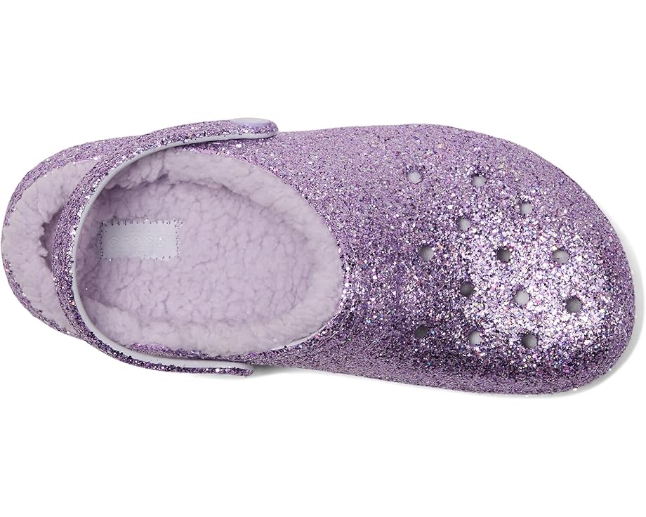 Детские кроксы Crocs Classic Lined Glitter Clog (для малышей) Crocs Kids, Purple Moon — фото 2
