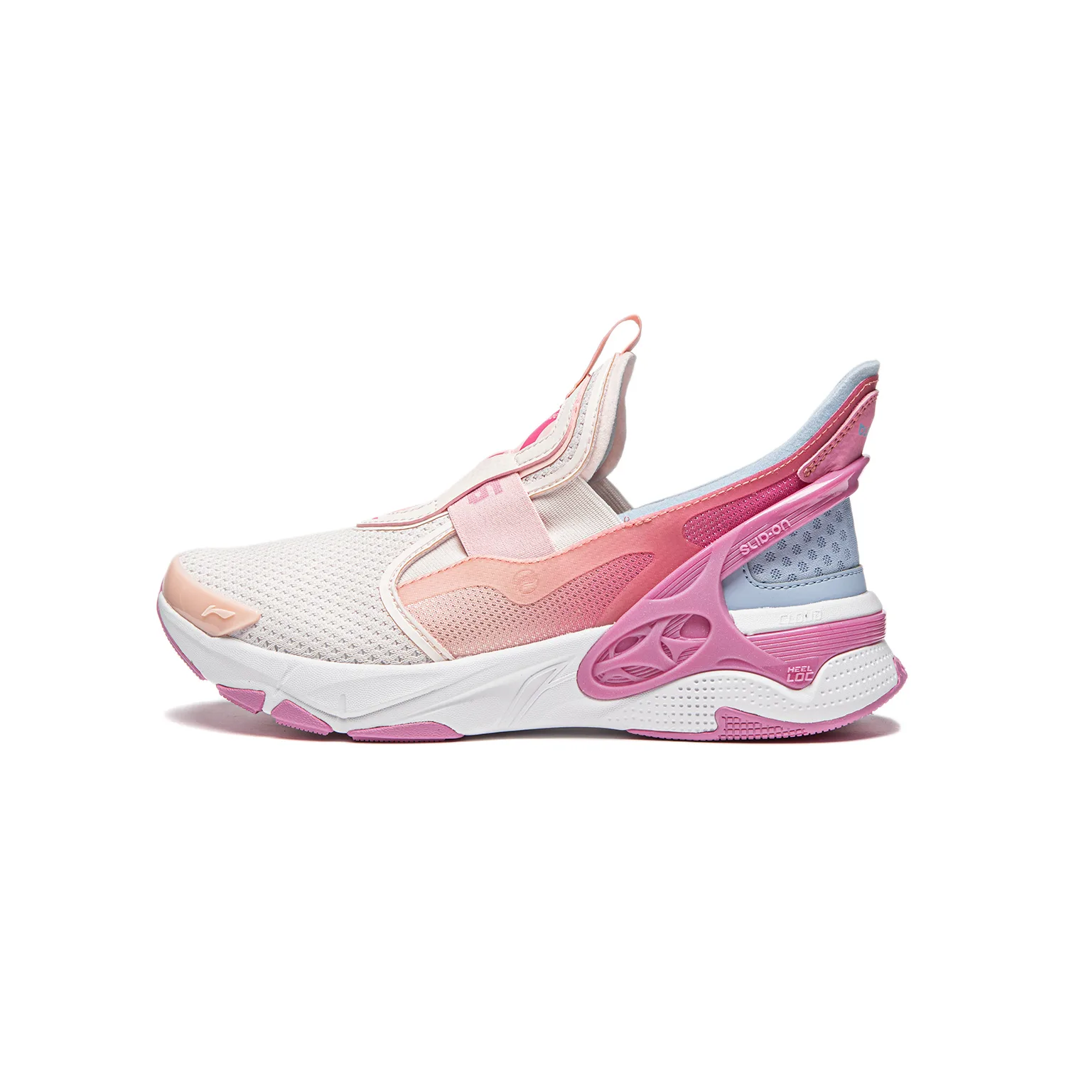 Li-Ning YOUNG Cushioning Rebound Support Low top Kids Lifestyle Shoes Light Rose Pink/Dream Pink/Clear Sky Blue Kids