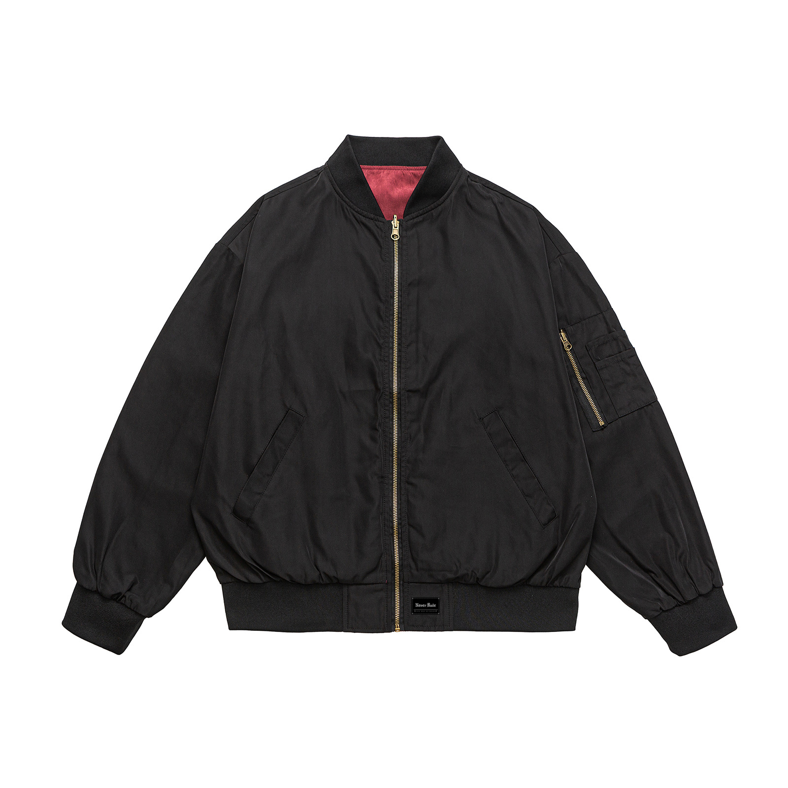 

NEVER RULE Куртка Unisex Black Baseball Collar Moderate