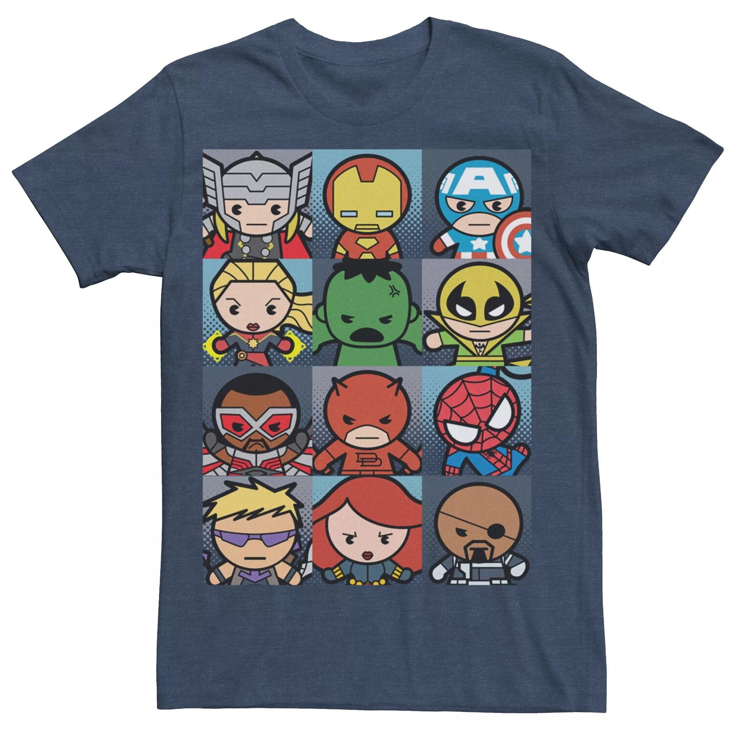 

Мужская футболка с графическим рисунком в коробках Marvel Kawaii Art Collection Licensed Character
