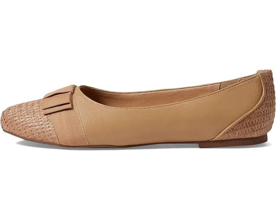 Туфли на плоской подошве French Sole Layla, цвет Beige Nappa/Raffia — фото 4