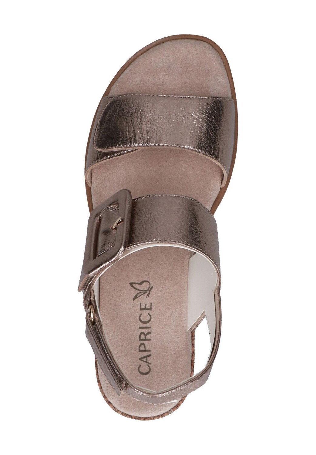 Сандалии, на липучке, на танкетке, женские Caprice, цвет Taupe Metallic — фото 4