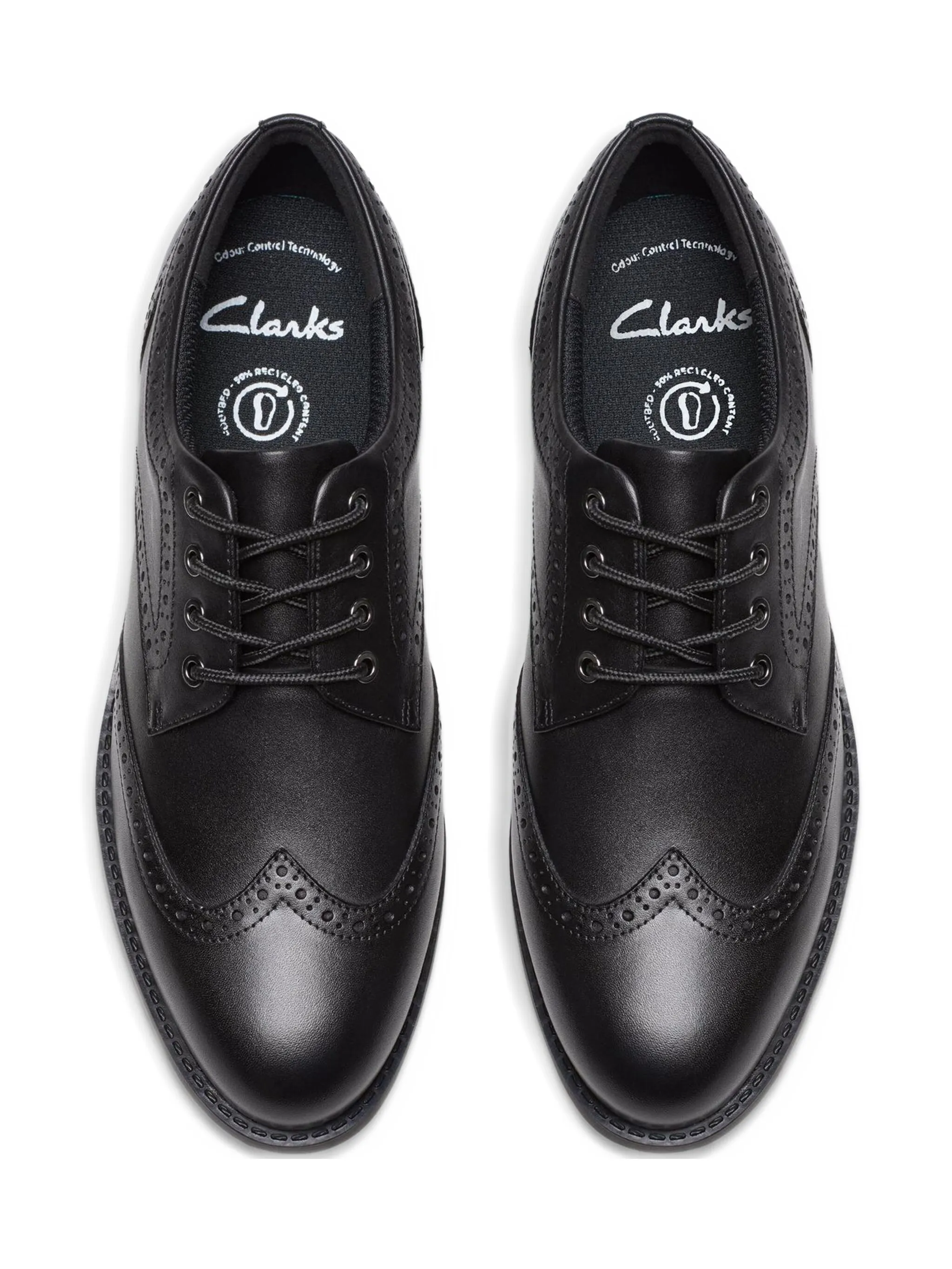 Броги на шнуровке Clarks Kids, черный — фото 3