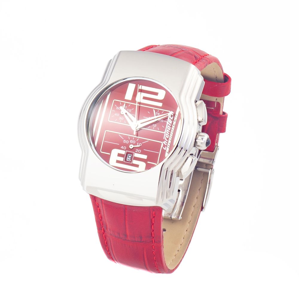 

Часы Chronotech LeatherWatch, красный