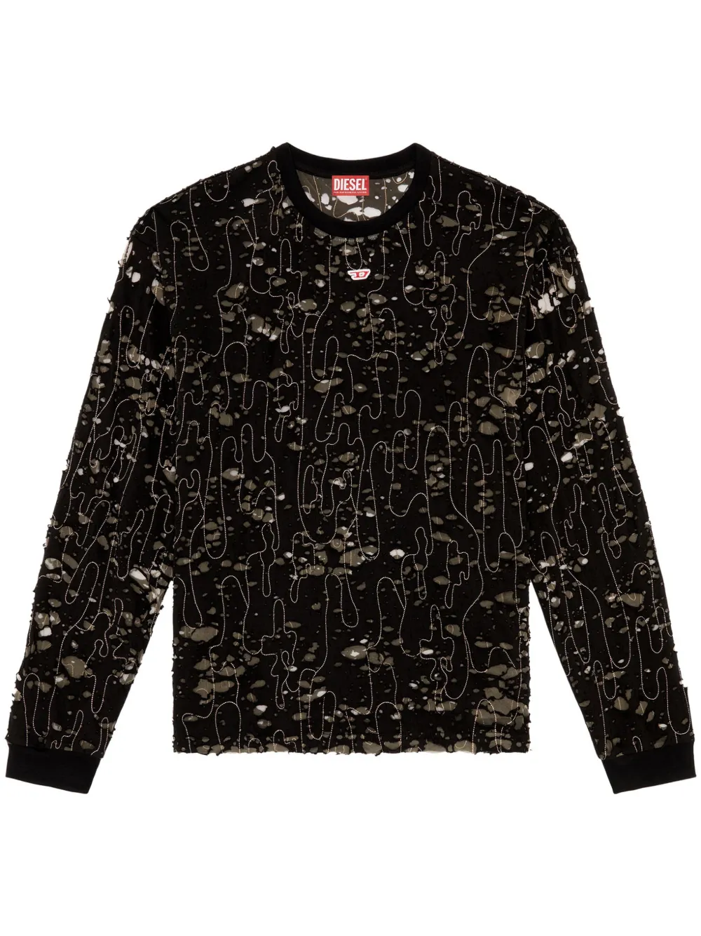 

Футболка T-Boxt с эффектом потертости DIESEL, черный