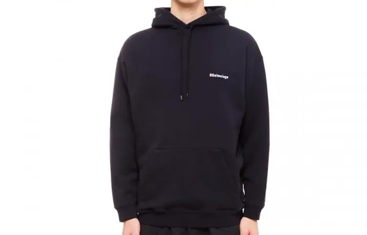 

Толстовка с капюшоном с логотипом средней посадки Balenciaga, синий