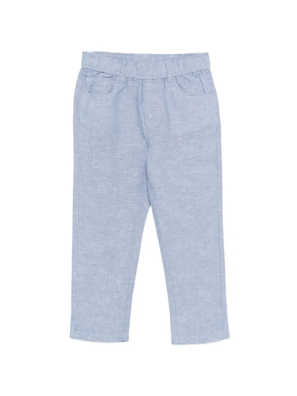 Брюки с вышитыми деталями Trussardi Junior, синий