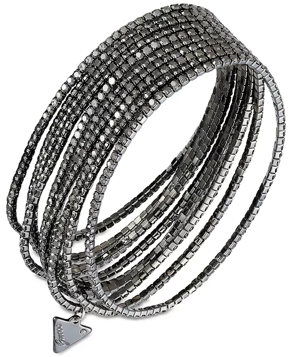 

Набор из 10 эластичных браслетов с кристаллами Guess, hematite