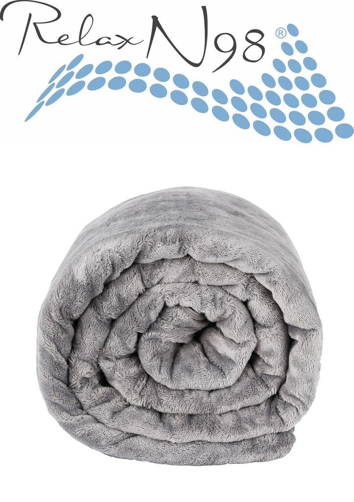 

Утяжеленное одеяло Relax MEDIUM 8 кг с двусторонним чехлом 135x200 см - терапевтическое одеяло Arle-Living, серый