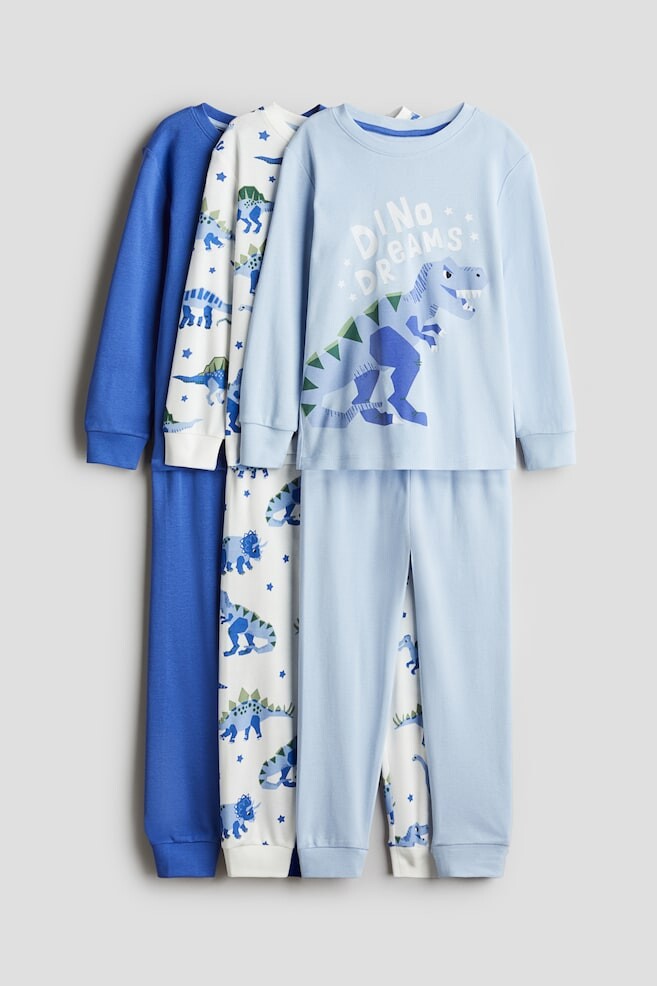 

Комплект из 3 хлопковых пижам H&M, голубой