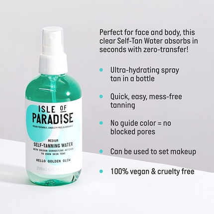 Средство для автозагара Isle of Paradise Moisturizing Self-Tanning Water with Natural Ingredients 200ml Medium — фото 2
