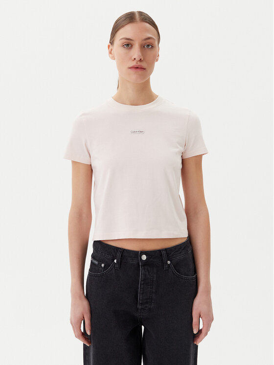 

Облегающая футболка Placed Institutional J20J225524 Calvin Klein Jeans, розовый