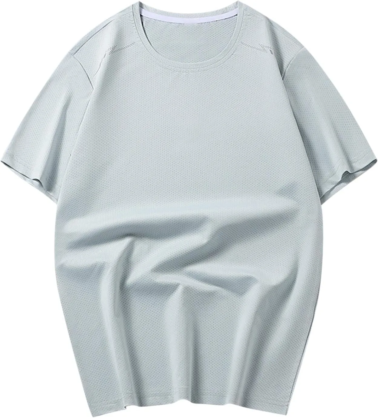 Мужская футболка с коротким рукавом Plus Size, дышащая, свободного кроя — фото 2