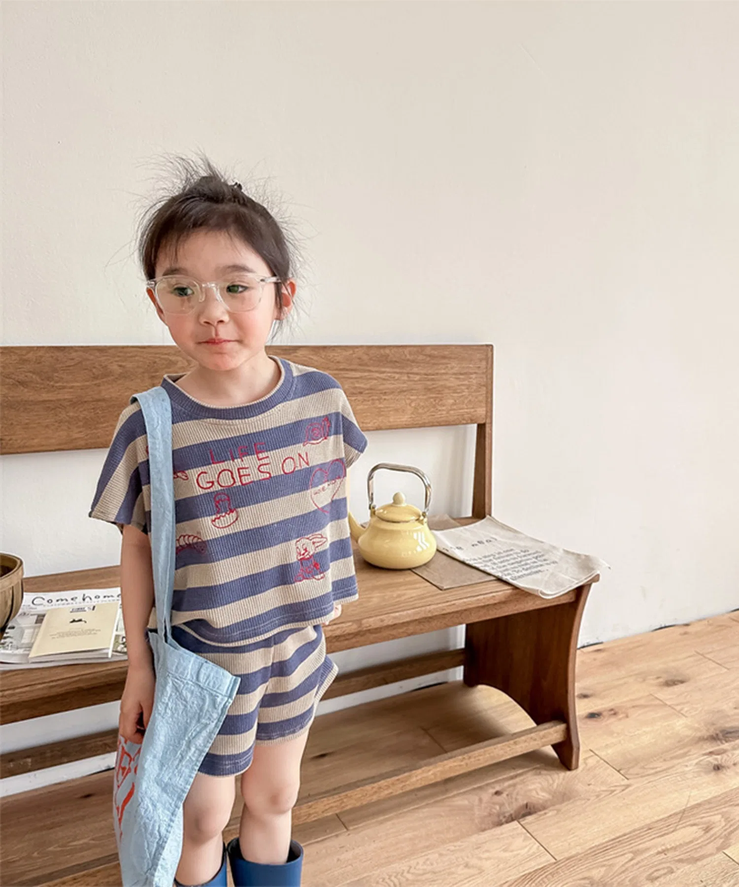 【aimoha-KIDS-】Комплект из футболки и шорт Border (SS)