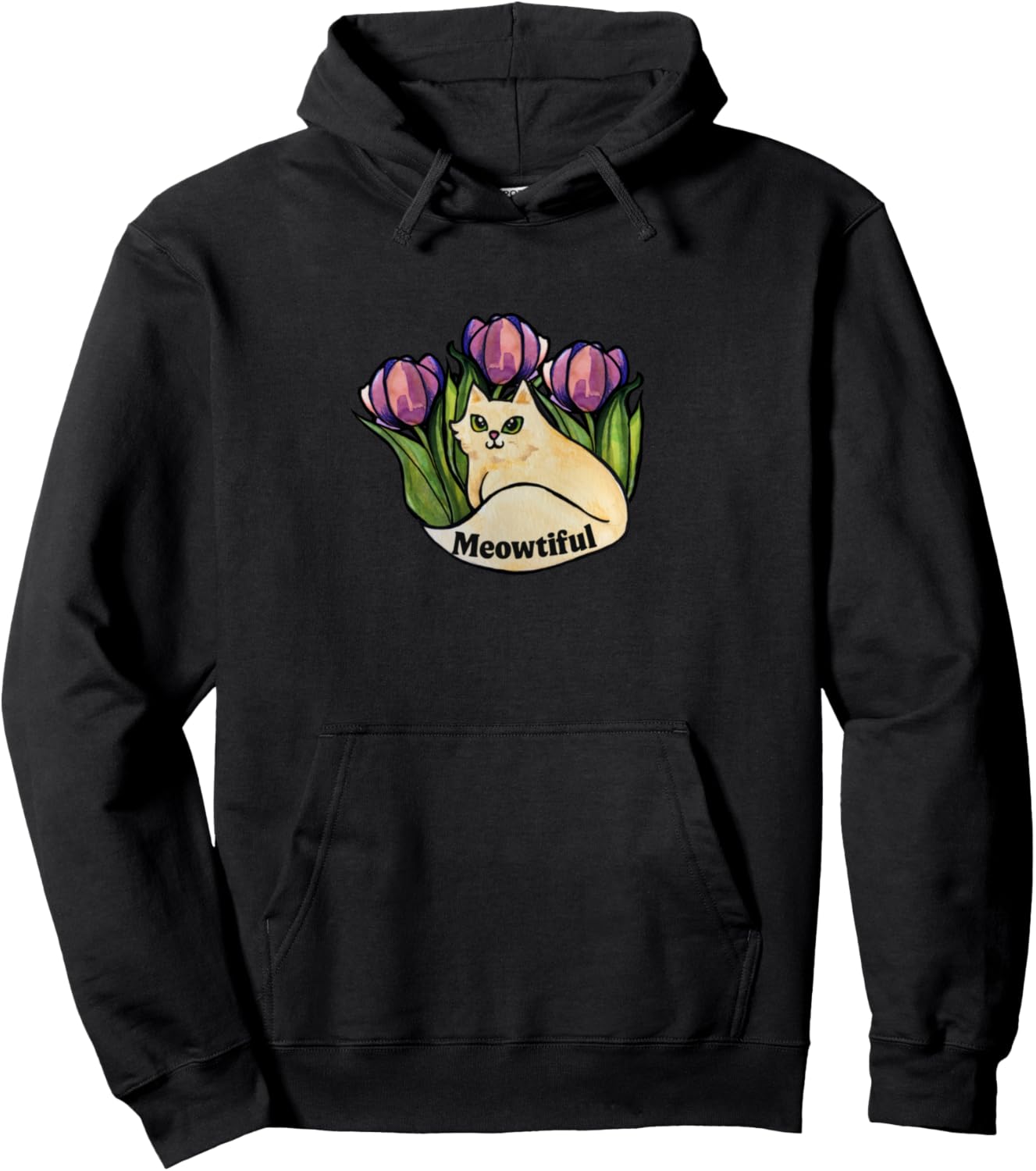 

Толстовка с надписью «Кошечка мурлычет» Cat Snugg, черный