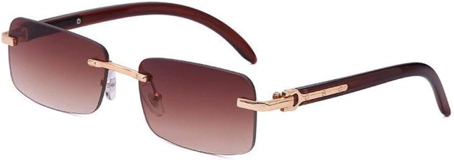 

2027 - Ретро солнцезащитные очки без оправы для женщин, модные маленькие прямоугольные солнцезащитные очки для мужчин, винтажные солнцезащитные очки без оправы MTZJH, One Color