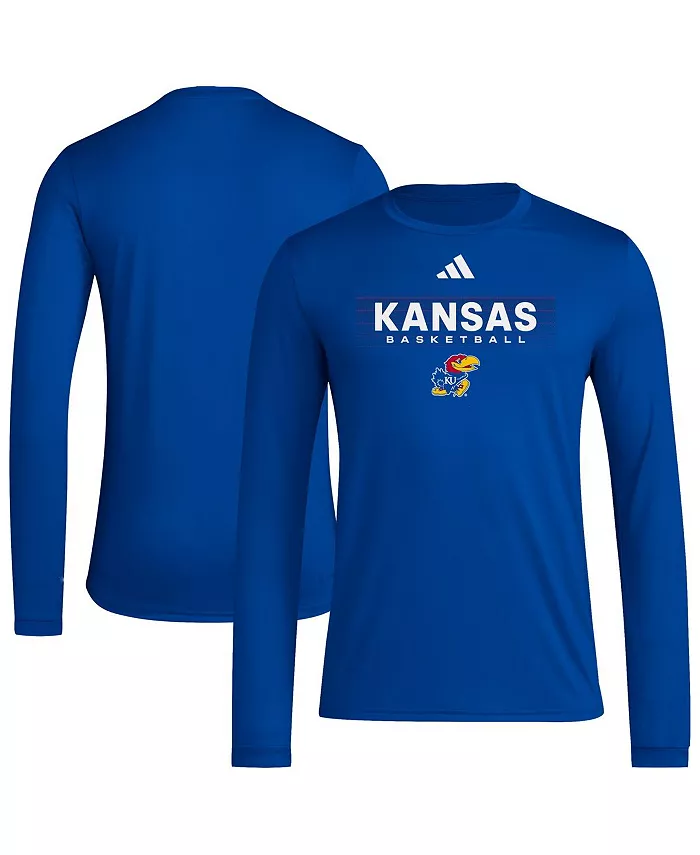 

Мужская футболка с длинным рукавом Royal Kansas Jayhawks Locker On-Court In the Fade adidas