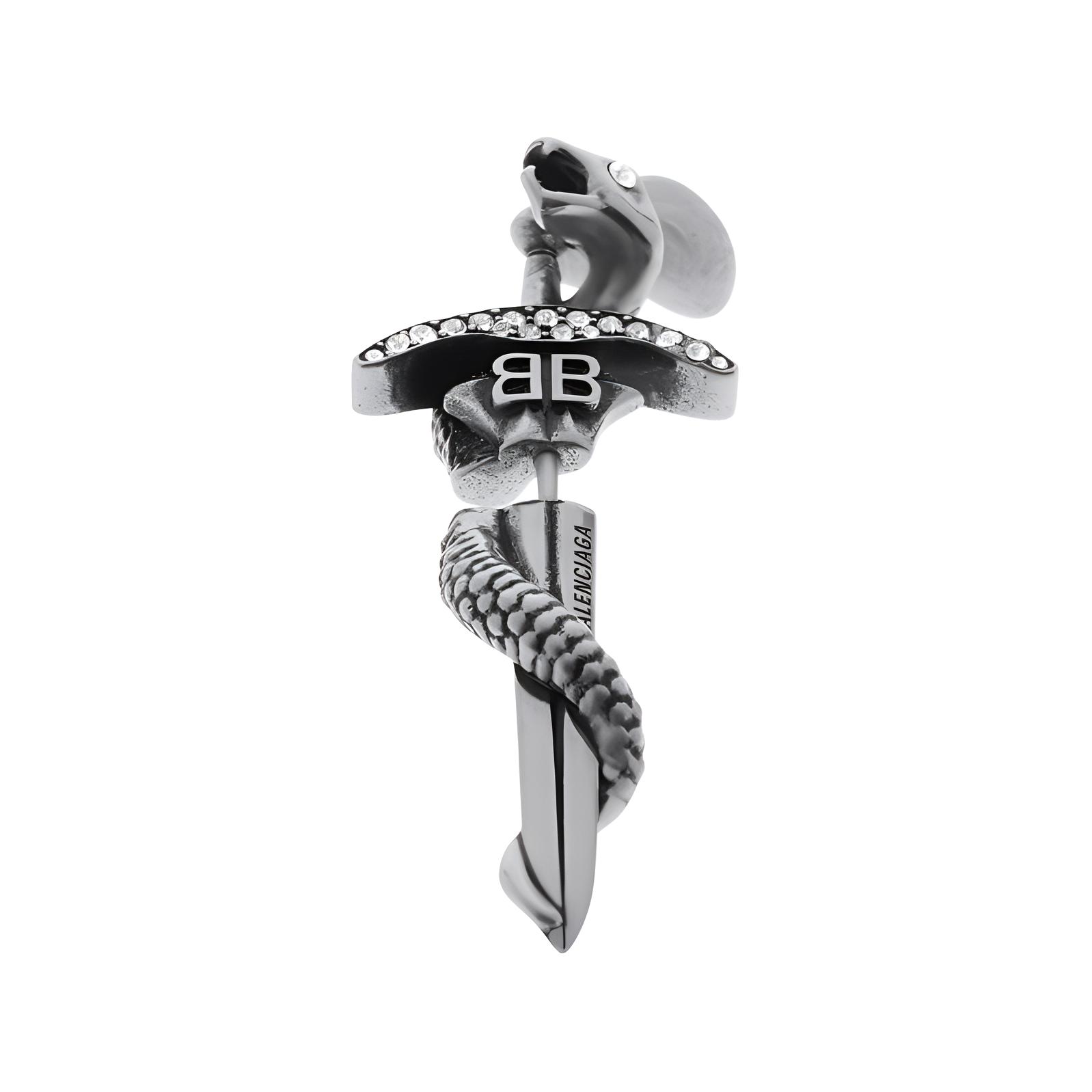 

Balenciaga Серьги Unisex Silver Original Design Rhinestone, Brass, Aluminum, Glass