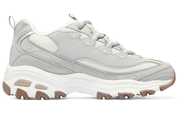 Кроссовки (WMNS) Skechers D'lites-looking Glass Marathon Running Shoes 'Grey White Brown', серый — фото 2