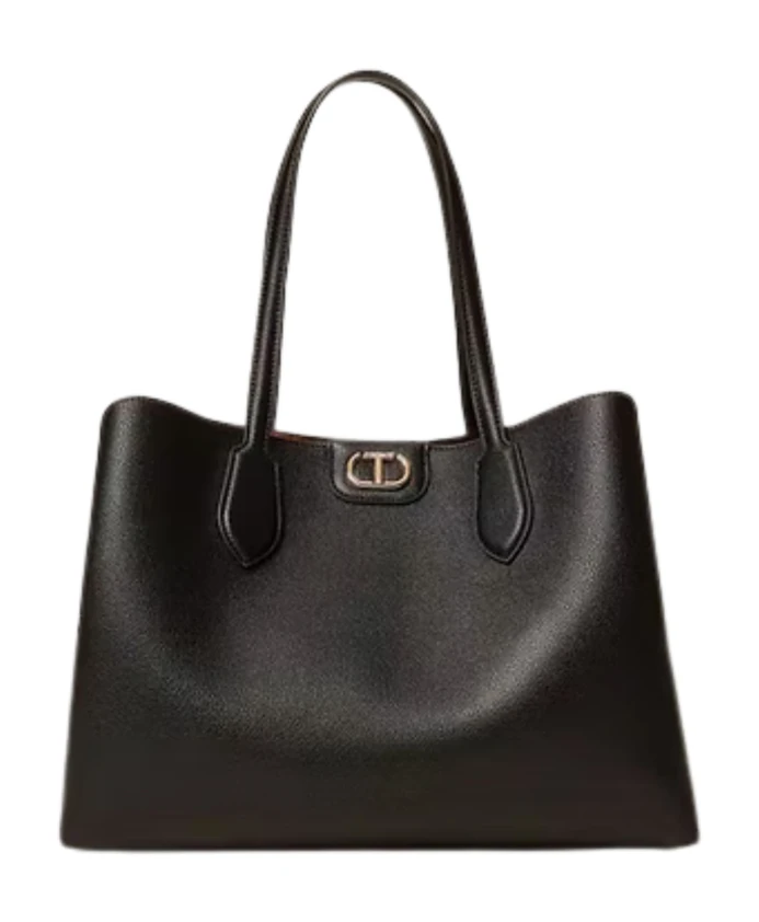 

Стильная черная сумка-шоппер Twinset, черный