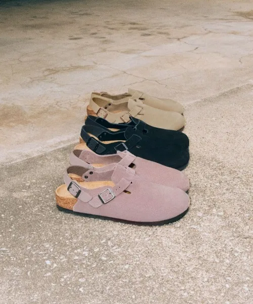 Мужские замшевые сандалии Birkenstock Tokio с ремешком бежевые — фото 2