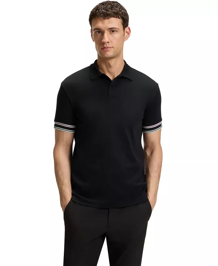 

Мужская хлопковая поло Slim-Fit Hugo Boss, черный