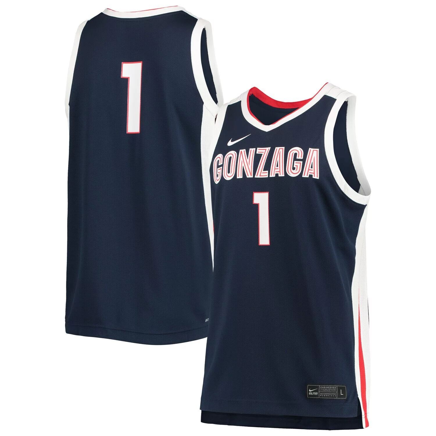 

Реплика мужской баскетбольной майки №1 темно-синего цвета Gonzaga Bulldogs Nike, Синий, Реплика мужской баскетбольной майки №1 темно-синего цвета Gonzaga Bulldogs Nike