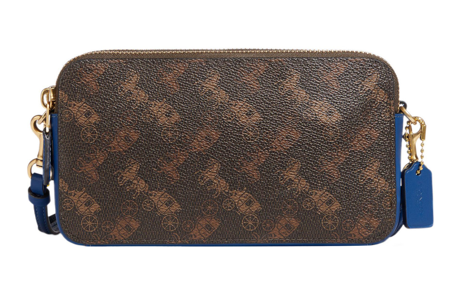 

COACH Kira Canvas With Leather Crossbody Bags Small Women's Dark Brown & Blue