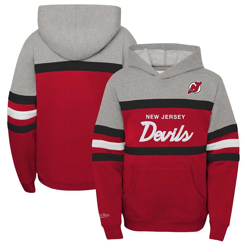 Молодежный пуловер с капюшоном для главного тренера Mitchell & Ness Red New Jersey Devils, цвет Nhl Red — фото 2