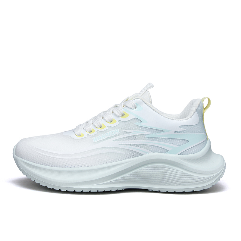 

WARRIOR Скользоустойчивые износостойкие легкие кроссовки для бега на длинные дистанции с низким верхом и амортизацией Unisex белый светло-зеленый, цвет White Light Green