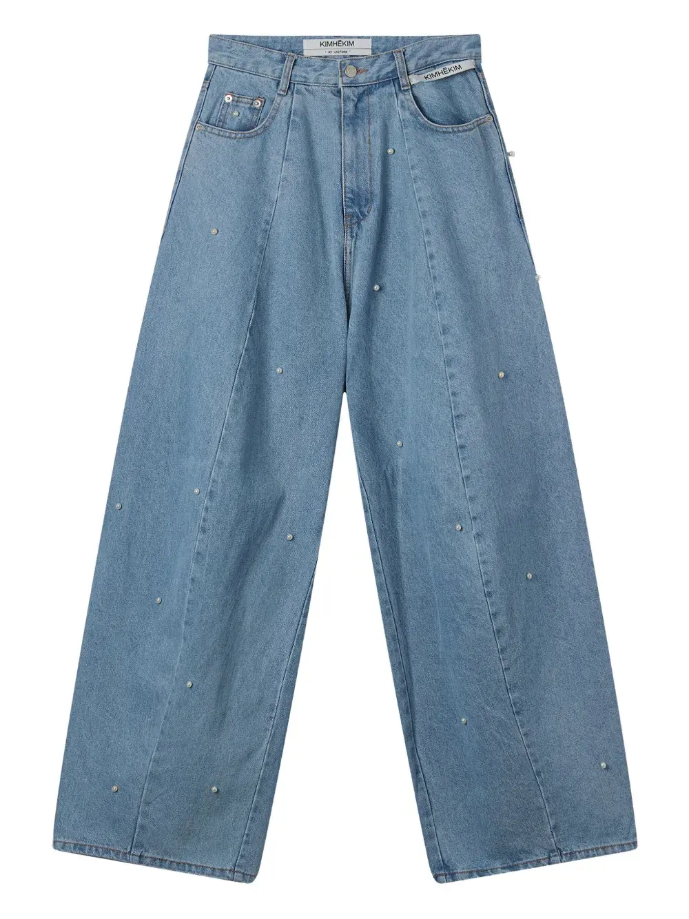 

Джинсы, украшенные жемчугом Kimhekim, синий