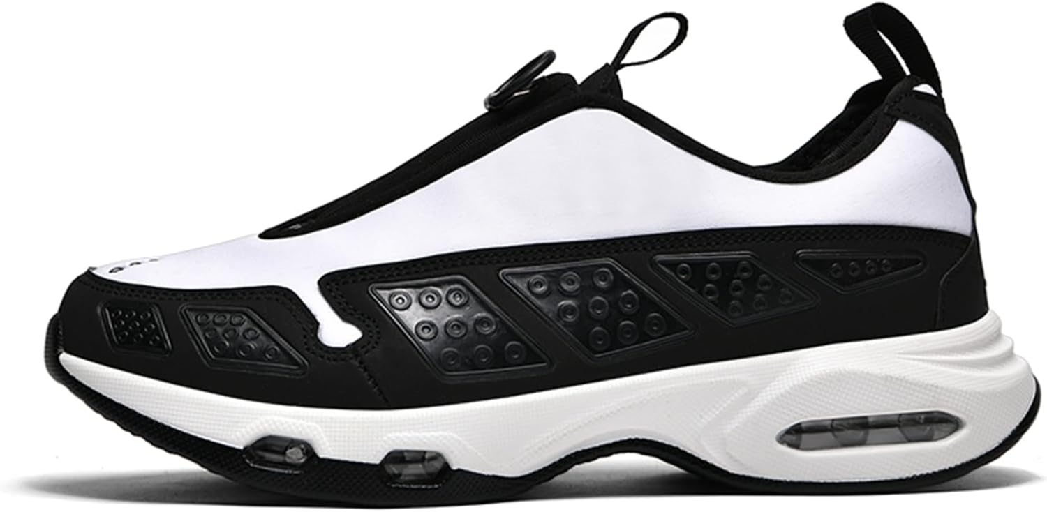 

Мужские модные кроссовки с сеткой, круглый носок, шнуровка, толстая подошва и противоскользящие беговые туфли, подходящие для ходьбы, фитнеса и работы Qaoterod, белый