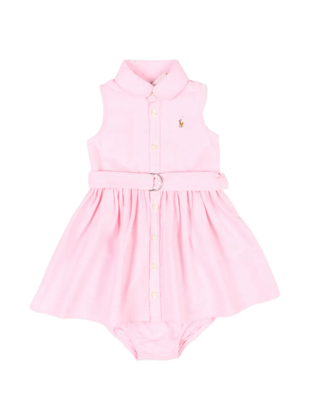 

Платье с воротником и поясом Polo Ralph Lauren Kids, розовый