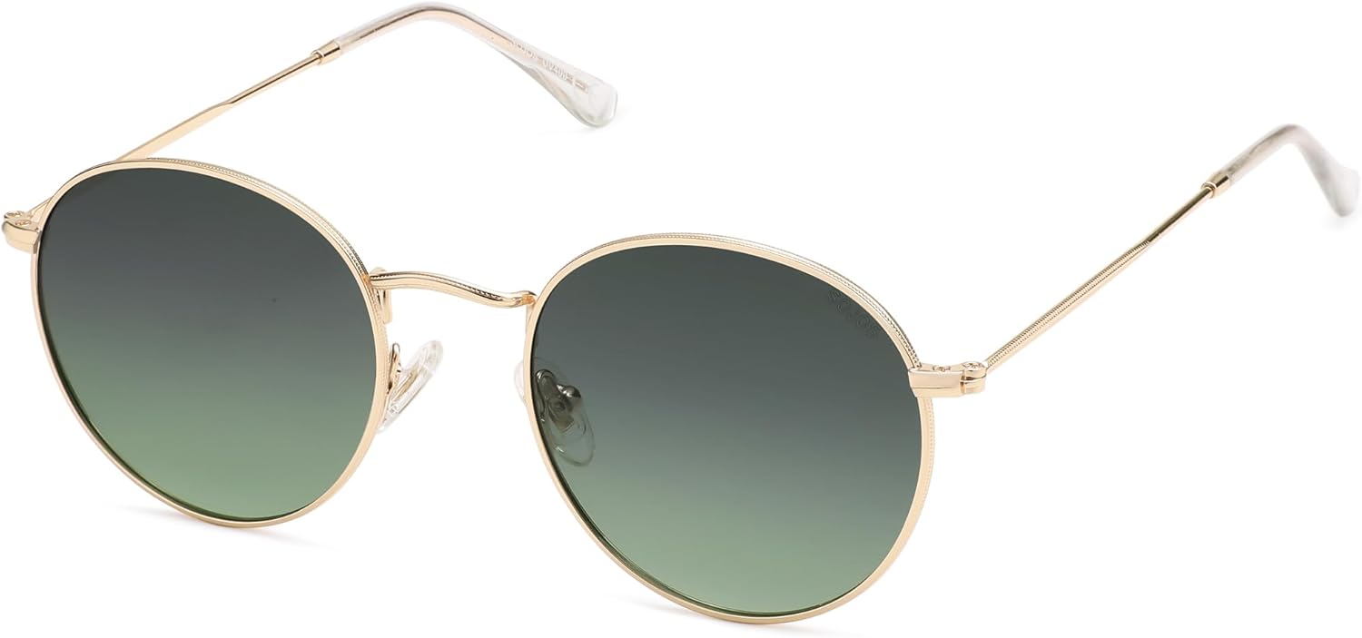 

Солнцезащитные очки SOJOS маленькие круглые поляризованные для женщин и мужчин, классический винтажный ретро-стиль, защита от ультрафиолета UV400, модель SJ1014, Gold/Gradient Green