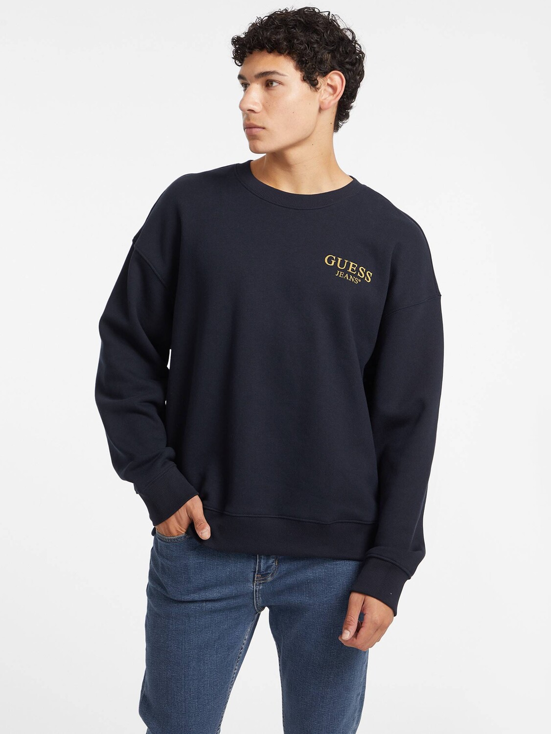 

Толстовка Guess Jeans Regular Fit, темно-синий