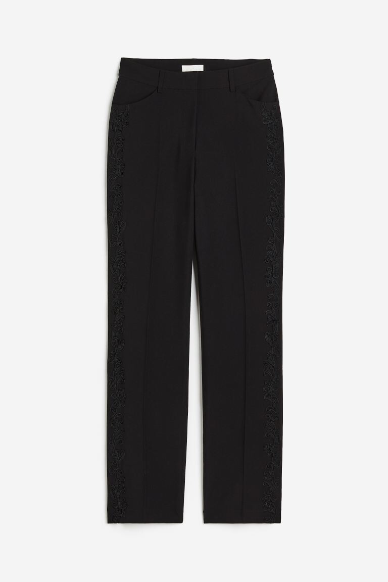 

Брюки с аппликацией H&M, черный