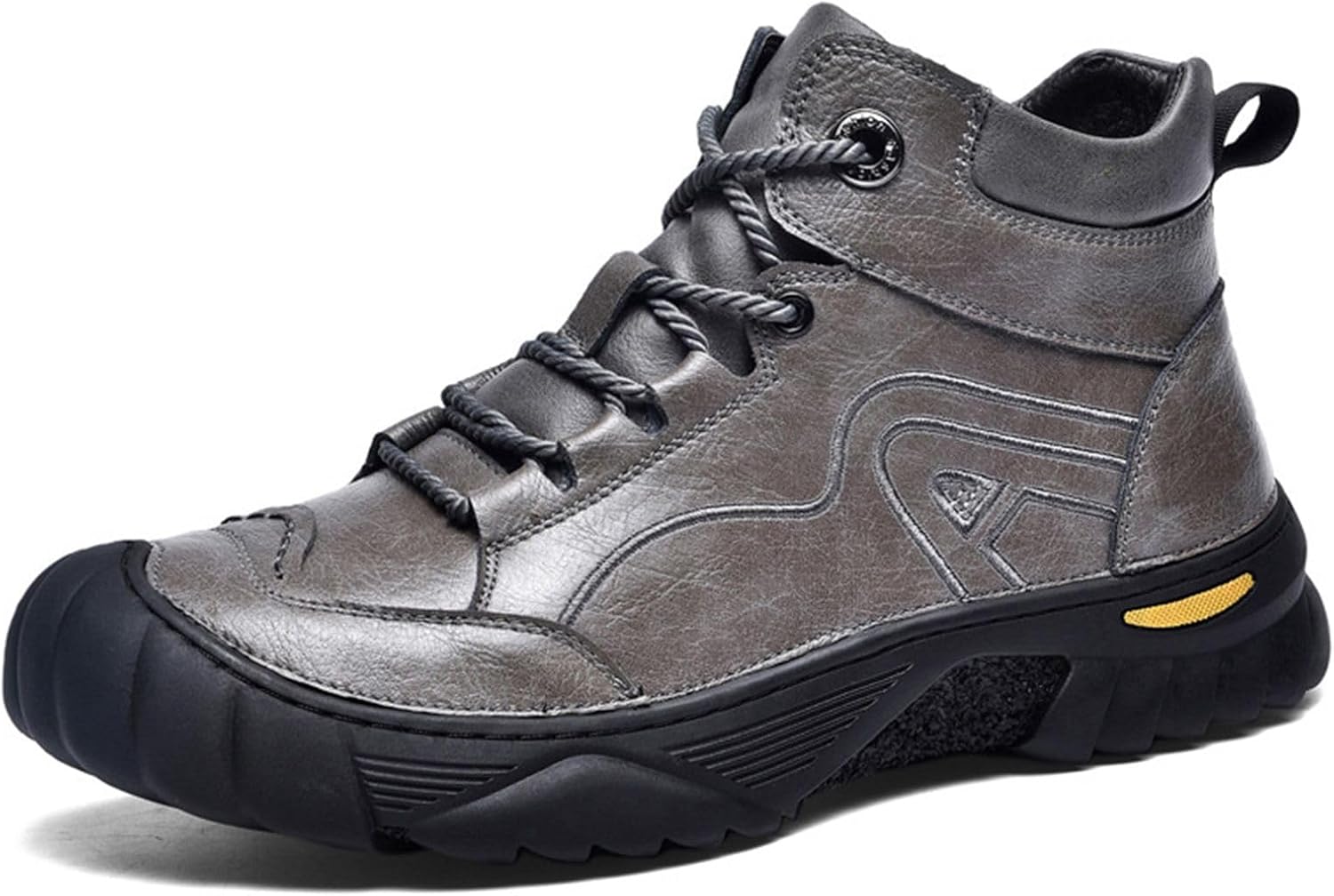 

Мужские кожаные ботинки Crepuscute с шнуровкой, платформой, для походов, водонепроницаемые, противоскользящие, теплые, с круглым носком, зимние, для активного отдыха и прогулок, на щиколотку, Sliver