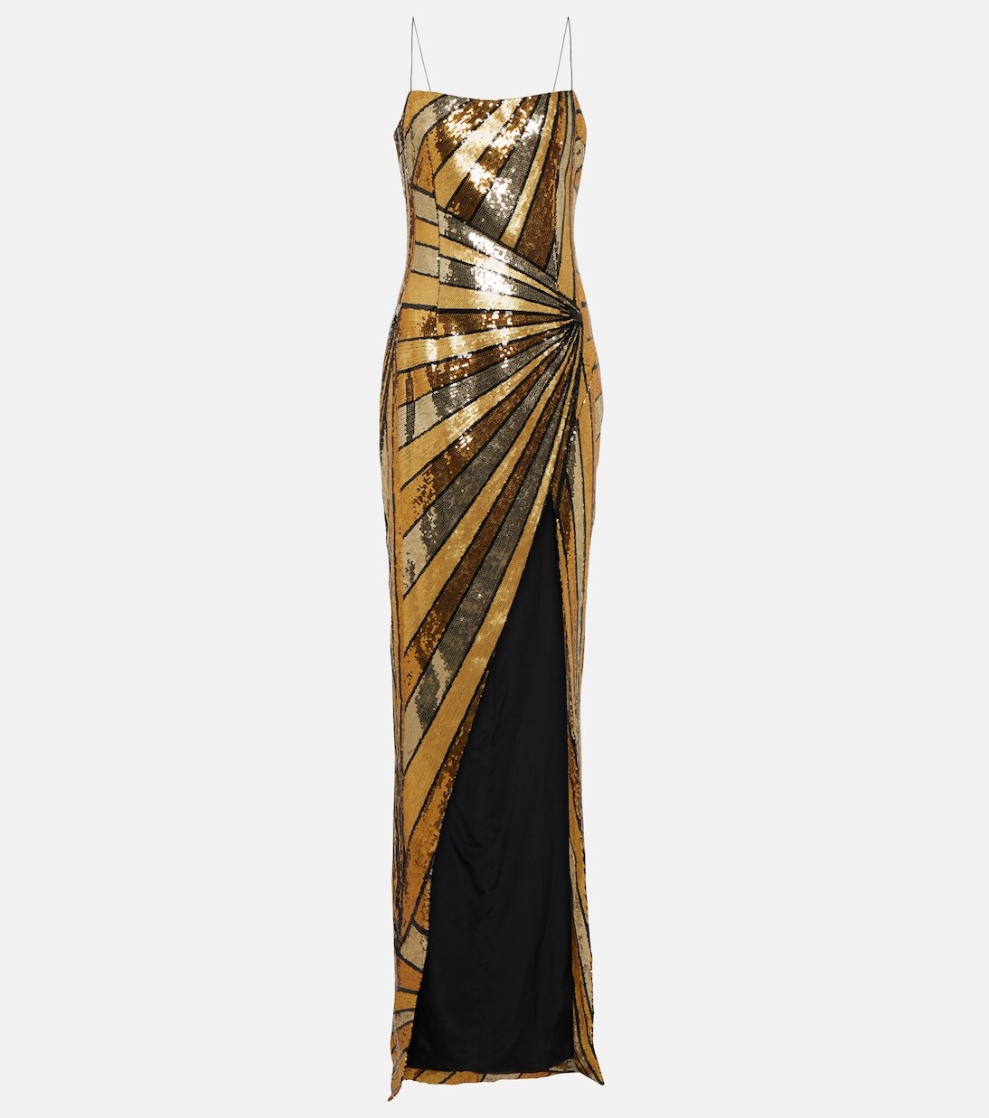 

Платье с блестками Balmain, золото