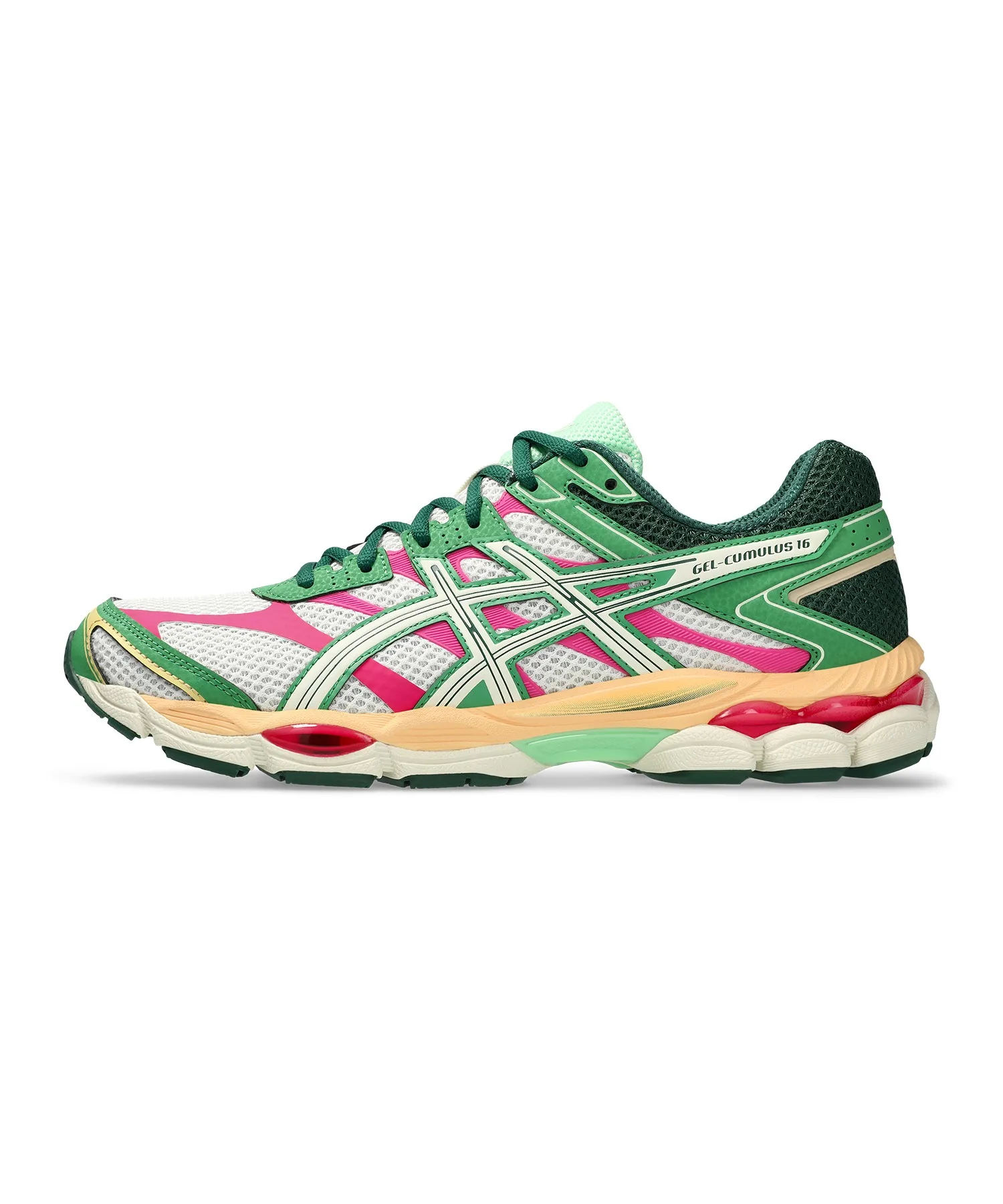 Унисекс кроссовки для бега ASICS GEL-CUMULUS 16 бело-зелёные — фото 2