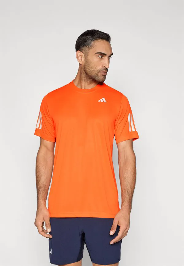 Футболка club 3 в полоску, спортивная футболка Adidas Performance, Pure Orange