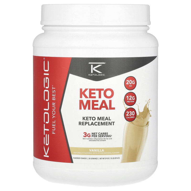 

KetoLogic, KetoMeal, заменитель пищи, ваниль, 816 г (1,8 фунта)