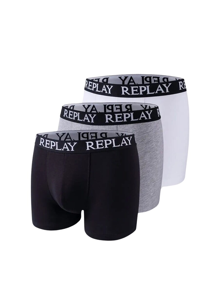 

Трусы REPLAY Boxer shorts, цвет light grey/mottled grey/black/white