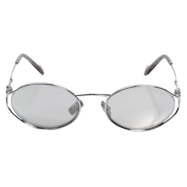 

MIU MIU Овальные солнцезащитные очки 0MU 52YS, Silver