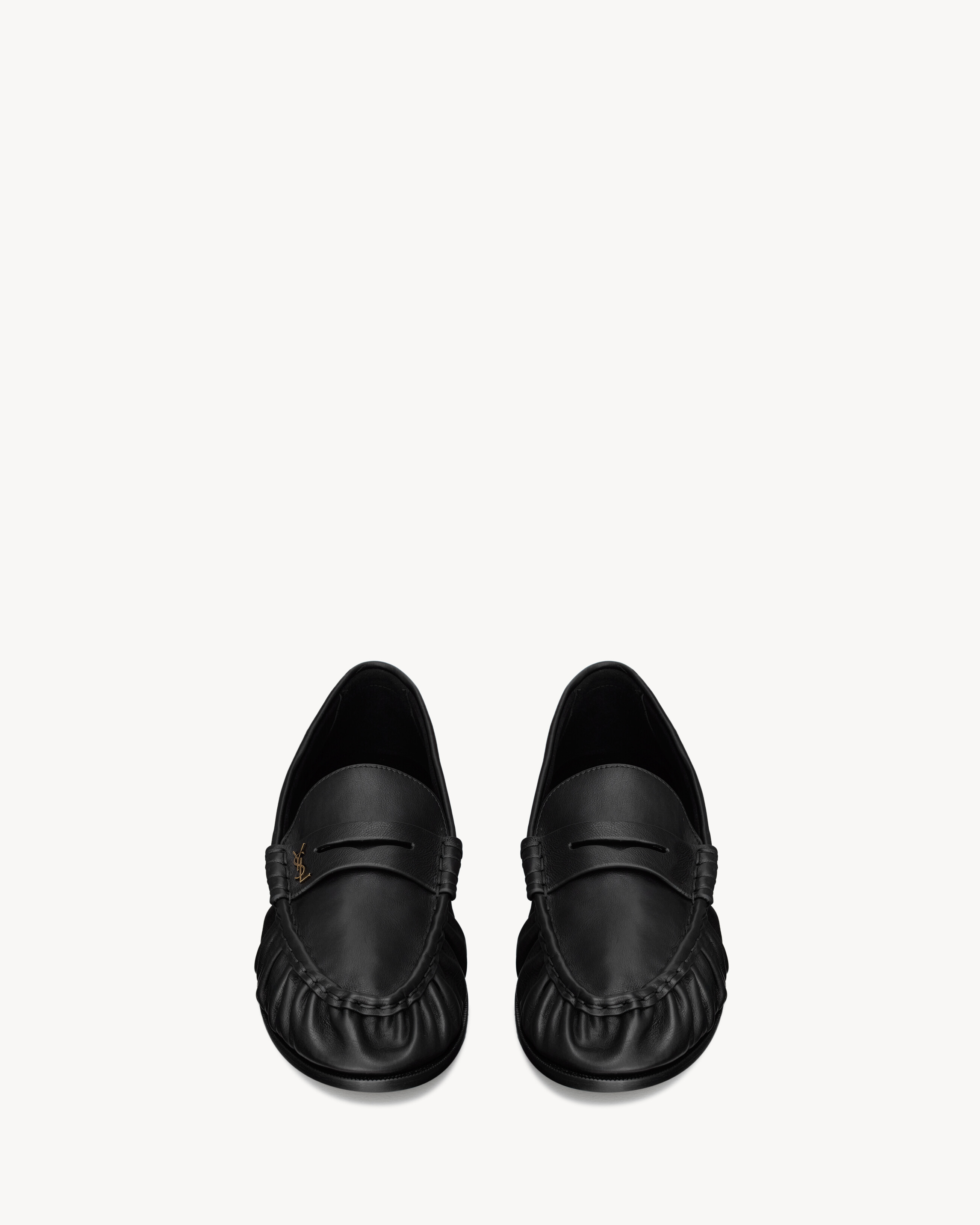 Лоферы из мягкой матовой кожи Saint Laurent, черный