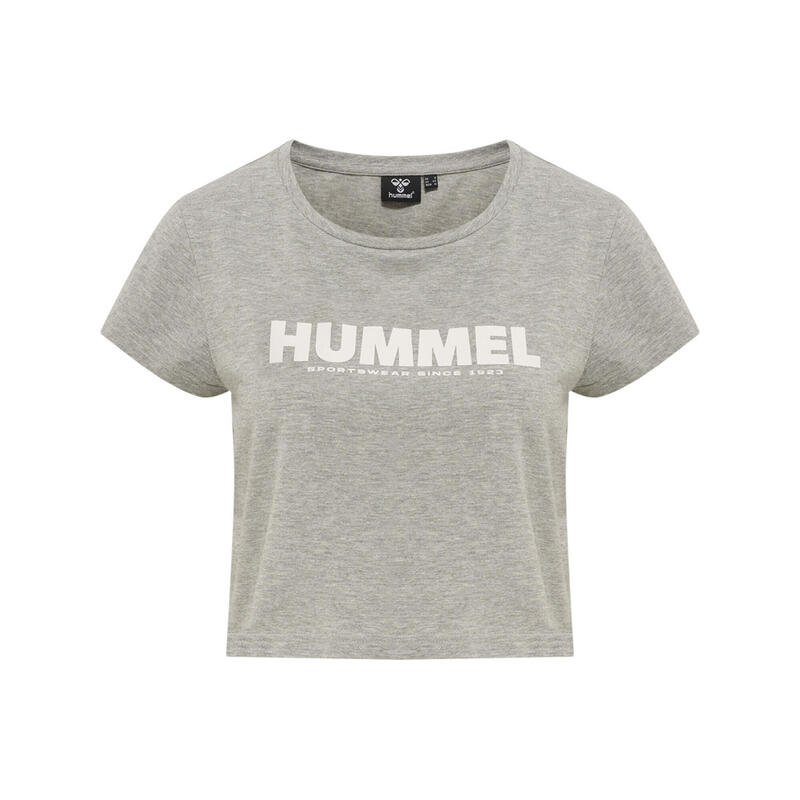 

Укороченная футболка Hmllegacy женская для отдыха HUMMEL, цвет grau