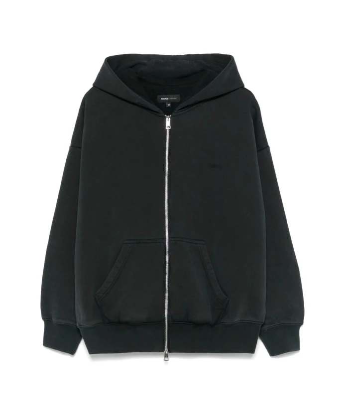 

Худи на молнии, черный, классический стиль. Purple Brand, черный