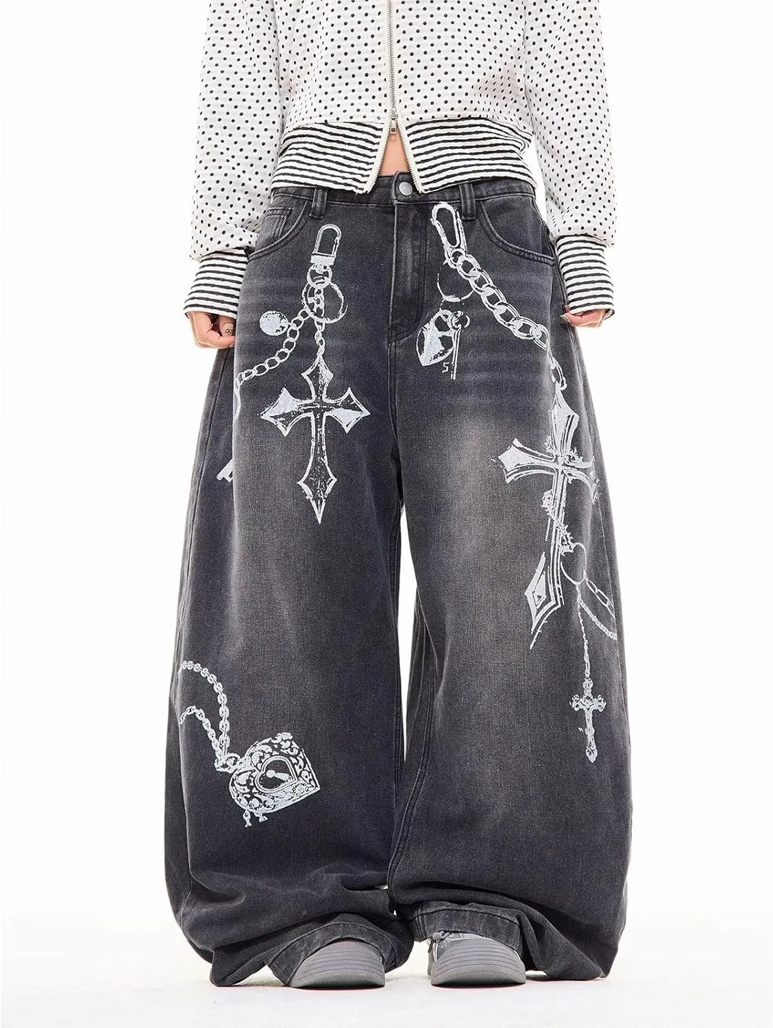 Джинсы с принтом Barrel Jeans, Black — фото 2