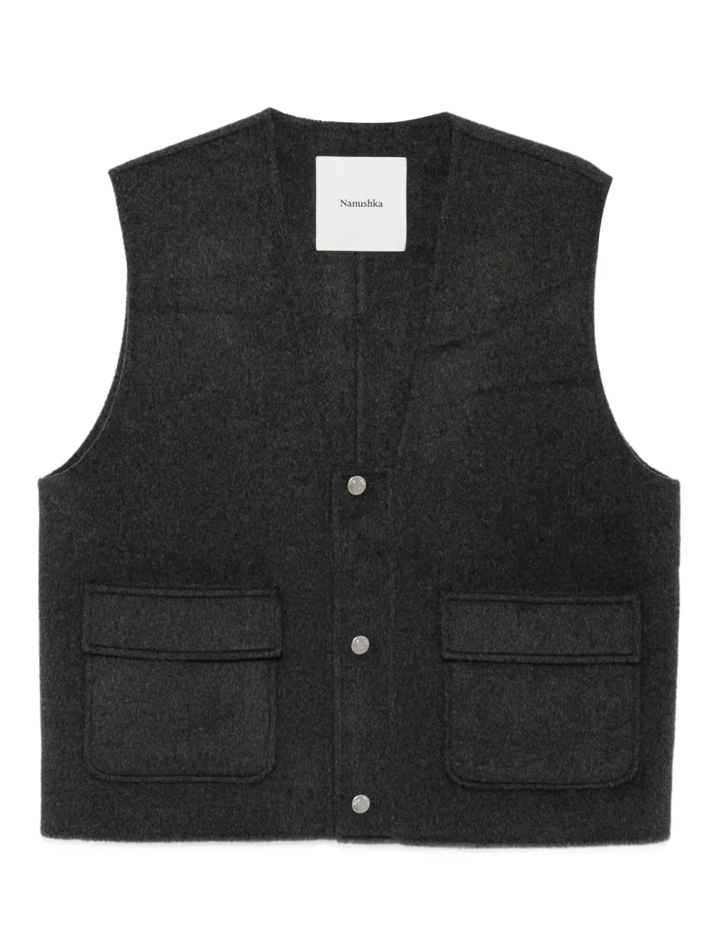 

Укороченный жилет Nanushka, серый