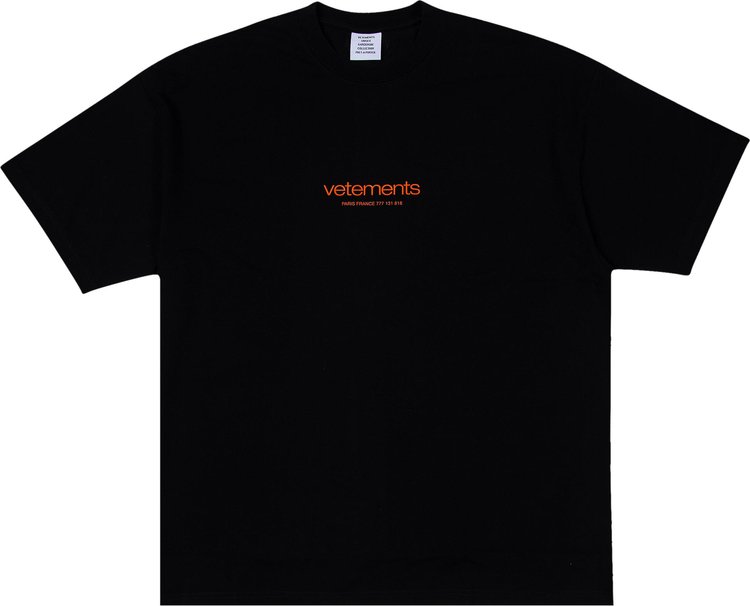 

Футболка Vetements Urban Logo 'Black', черный