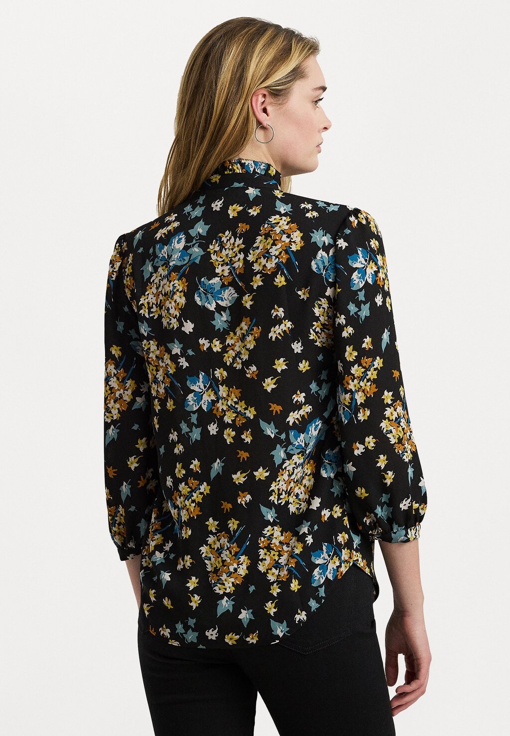 

Рубашка-блузка FLORAL GEORGETTE BLOUSON SLEEVE SHIRT Ralph Lauren, черный